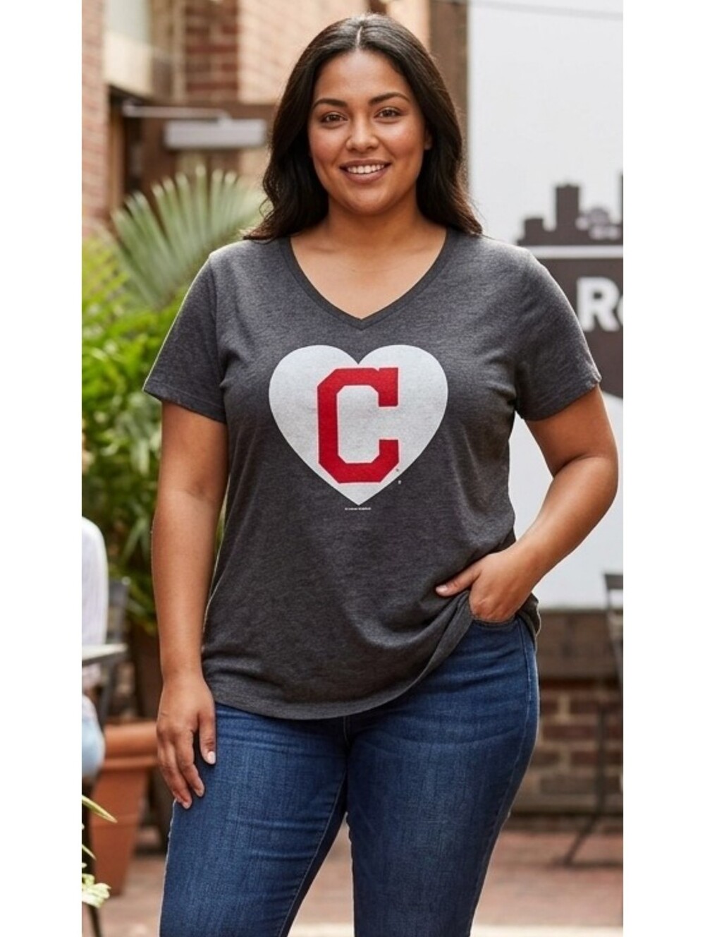 Woman's Plus Size Cleveland Plus Size Heart "C" Logo Guardians Tee